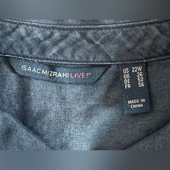 👚 Isaac Mizrahi Live! TRUE DENIM Button-Front Shirt (Size 22W, ) 👚 - Picture 5 of 12
